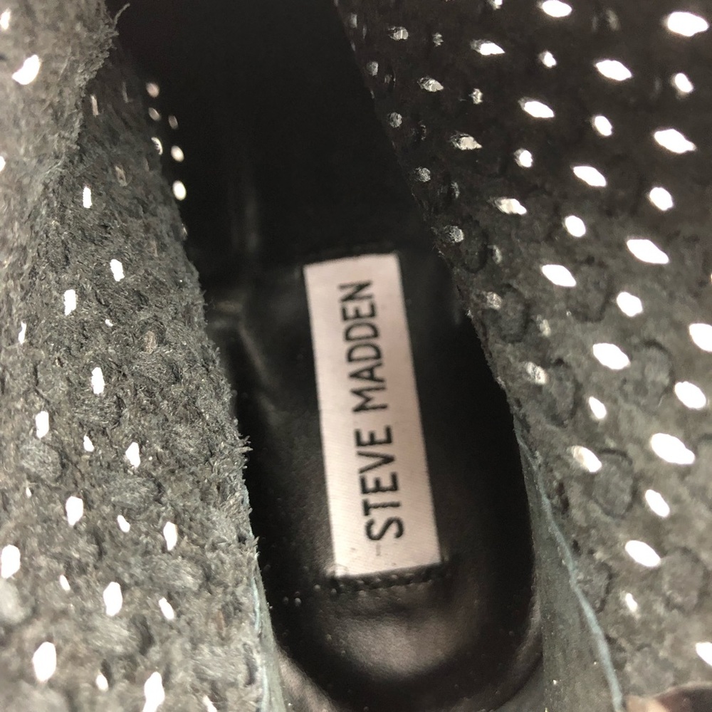 STEVE MADDEN Carmine boots 9 black leather cutout - Picture 7 of 7